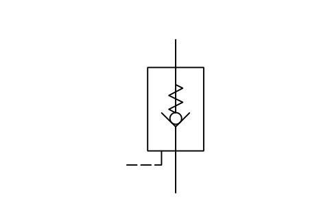Preview of the Pilot check valve, pilot opens symbol, block ISX_X2233_PILOT_CHECK_VALVE_PILOT_OPENS