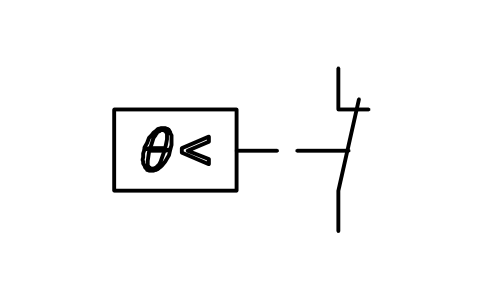 Preview of the Temperature pilot switch, below symbol, block ISX_X717_TEMPERATURE_PILOT_SWITCH_BELOW