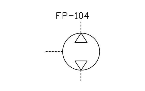 Anteprima del simbolo Pneumatic pump, reversible flow, blocco ISX_2404_PNEUMATIC_PUMP_REVERSIBLE_FLOW