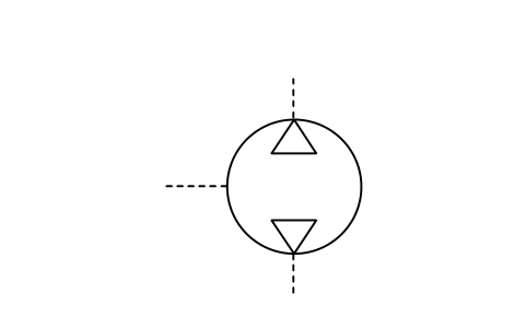 공압 펌프, 가역 유동 심볼 미리보기, 블록 ISX_2404_PNEUMATIC_PUMP_REVERSIBLE_FLOW