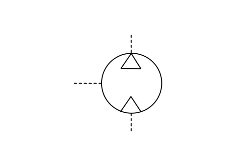 Preview of the Pneumatic pump/motor symbol, block ISX_2410_PNEUMATIC_PUMP_MOTOR