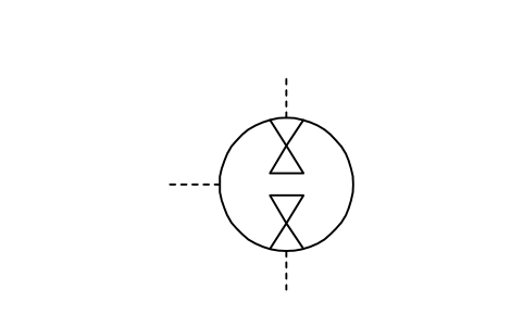Preview of the Pneumatic pump/motor, reversible symbol, block ISX_2414_PNEUMATIC_PUMP_MOTOR_REVERSIBL