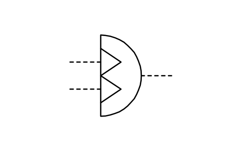 Preview of the Pneumatic semi-rotary motor symbol, block ISX_2416_PNEUMATIC_SEMI_ROTARY_MOTOR