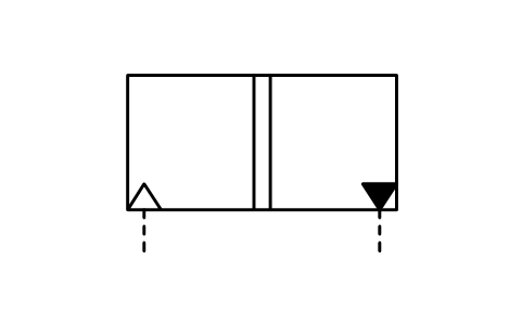 리니어 공유압 변환기 심볼 미리보기, 블록 ISX_2431_LINEAR_PNEUMATIC_HYDRAULIC_CON