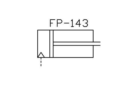 Anteprima del simbolo Pneumatic extension cylinder, blocco ISX_2445_PNEUMATIC_EXTENSION_CYLINDER