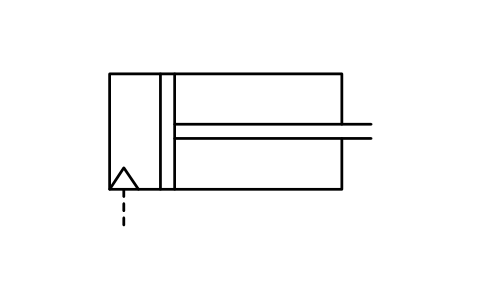 공압 신장 실린더 심볼 미리보기, 블록 ISX_2445_PNEUMATIC_EXTENSION_CYLINDER
