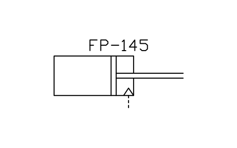 Anteprima del simbolo Pneumatic retraction cylinder, blocco ISX_2447_PNEUMATIC_RETRACTION_CYLINDER