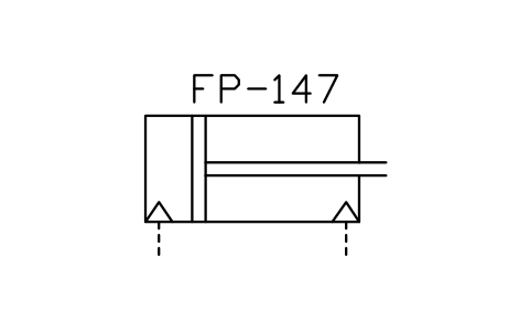 Anteprima del simbolo Double-acting pneumatic cylinder, blocco ISX_2448_DOUBLE_ACTING_PNEUMATIC_CYLIND