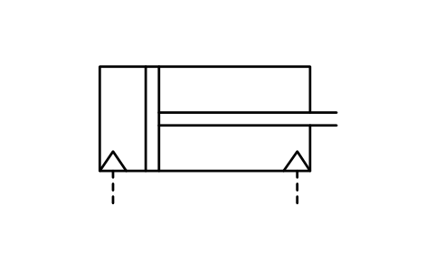 Preview of the Double-acting pneumatic cylinder symbol, block ISX_2448_DOUBLE_ACTING_PNEUMATIC_CYLIND