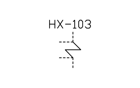Anteprima del simbolo Heating or cooling coil, blocco ISX_2501_HEATING_OR_COOLING_COIL
