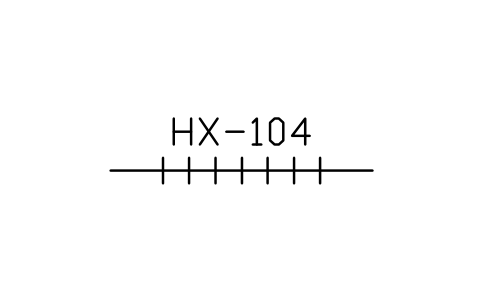 Anteprima del simbolo Finned tube, blocco ISX_2502_FINNED_TUBE