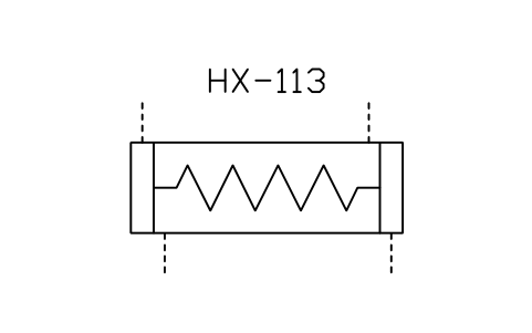 Anteprima del simbolo Heat exchanger, coil tubes, blocco ISX_2514_HEAT_EXCHANGER_COIL_TUBES