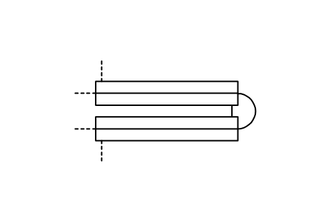 이중관식 열교환기 심볼 미리보기, 블록 ISX_2515_HEAT_EXCHANGER_DOUBLE_PIPE_TYP