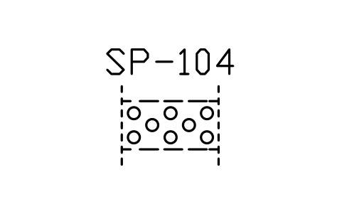 Anteprima del simbolo Bed filter element, fluidised, blocco ISX_2604_BED_FILTER_ELEMENT_FLUIDISED