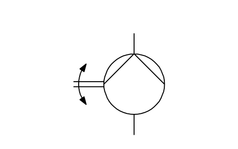 단방향 액체 펌프 심볼 미리보기, 블록 ISX_X2308_UNI_FLOW_LIQUID_PUMP