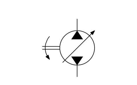 Preview of the Over-centre hydraulic pump symbol, block ISX_X2407_OVER_CENTRE_HYDRAULIC_PUMP