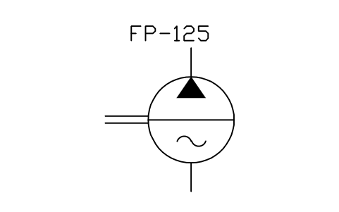 Anteprima del simbolo Hydraulic pump, sinusoidal flow, blocco ISX_X2411_HYDRAULIC_PUMP_SINUSOIDAL_FLOW