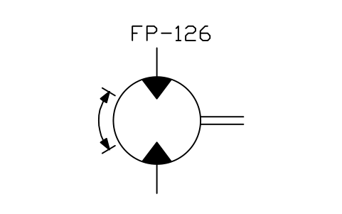 Anteprima del simbolo Hydraulic semi-rotary motor, blocco ISX_X2412_HYDRAULIC_SEMI_ROTARY_MOTOR