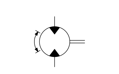 유압 요동 모터 심볼 미리보기, 블록 ISX_X2412_HYDRAULIC_SEMI_ROTARY_MOTOR