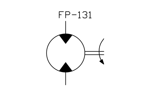 Anteprima del simbolo Hydraulic motor, fixed rotation, blocco ISX_X2419_HYDRAULIC_MOTOR_FIXED_ROTATION