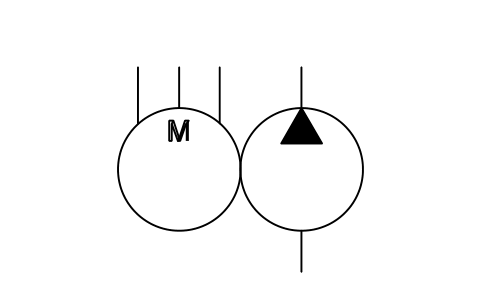 Preview of the Hydraulic pump, built-in motor symbol, block ISX_X2425_HYDRAULIC_PUMP_BUILT_MOTOR