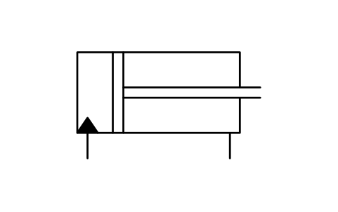 드레인 포함 신장 실린더 심볼 미리보기, 블록 ISX_X2441_EXTENSION_CYLINDER_DRAIN