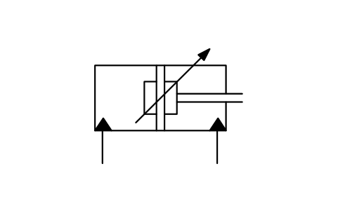 쿠션 포함 유압 실린더 심볼 미리보기, 블록 ISX_X2444_HYDRAULIC_CYLINDER_CUSHIONED