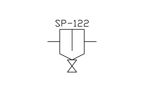 Anteprima del simbolo Settling separator with reject, blocco ISX_X2617_SETTLING_SEPARATOR_REJECT