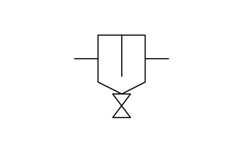 Preview of the Settling separator with reject symbol, block ISX_X2617_SETTLING_SEPARATOR_REJECT