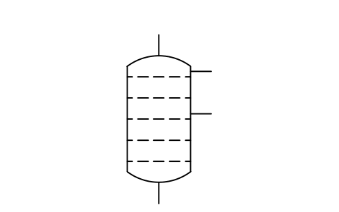 트레이탑; 분별 증류탑 심볼 미리보기, 블록 ISX_X2625_TRAY_COLUMN_FRACTIONATING_COLU