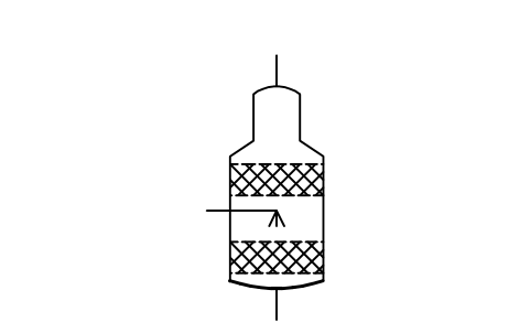 Preview of the Reaction vessel, fixed beds, sprays symbol, block ISX_X2635_REACTION_VESSEL_FIXED_BEDS_SPR