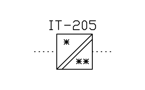 Anteprima del simbolo Converter, circuits separated, blocco ISX_755_SIGNAL_CONVERTER_ISOLATED