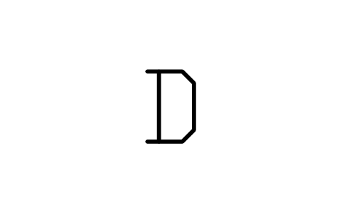 Vorschau des Symbols Buchstabe D, Differenzbauart, Block ISX_793_DIFFERENTIAL_D