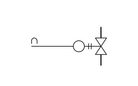 Preview of the Automatic valve, analogue, form 2 symbol, block ISX_X1035_AUTOMATIC_VALVE_ANALOGUE_FORM