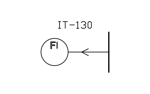 Anteprima del simbolo Flow rate indication, blocco ISX_X1048_FLOW_RATE_INDICATION