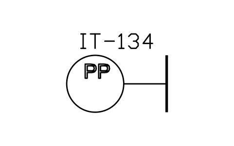 Anteprima del simbolo Pressure test connection, blocco ISX_X1052_PRESSURE_TEST_CONNECTION