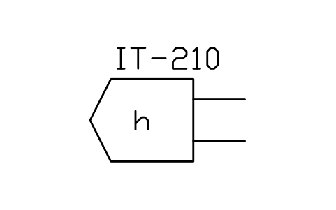 Anteprima del simbolo Level sensor, blocco ISX_X751_LEVEL_SENSOR