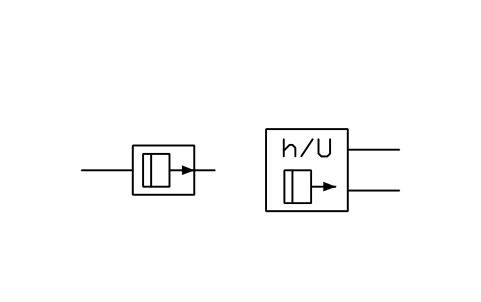 Vorschau des Symbols Füllstandswandler, akustisch, getrennt, Block ISX_X754_LEVEL_TRANSDUCER_SONIC_SEP