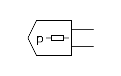 Vorschau des Symbols Drucksensor, Dehnungsmessstreifen, Block ISX_X757_PRESSURE_SENSOR_STRAIN