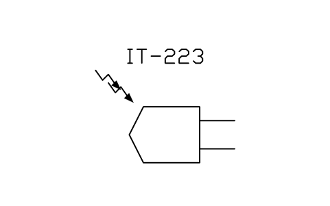 Anteprima del simbolo Sensor, ionizing radiation, blocco ISX_X764_RADIATION_SENSOR_IONIZING