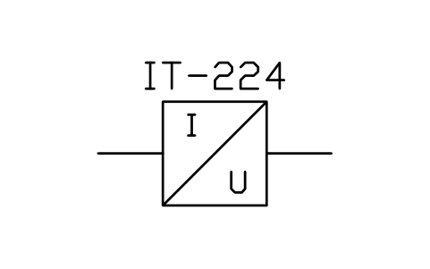 Anteprima del simbolo Converter, current to voltage, blocco ISX_X765_CONVERTER_CURRENT_VOLTAGE