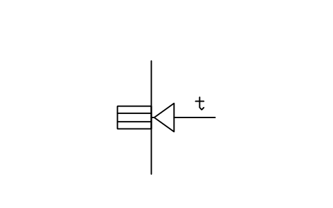 Vorschau des Symbols Temperatursensor im Stutzen, Rohrleitung, Block ISX_X801_TEMPERATURE_SENSOR_IN_BOSS