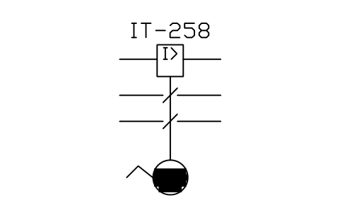 Anteprima del simbolo Overcurrent relay with indicator, blocco ISX_X895_OVERCURRENT_RELAY_INDICATOR