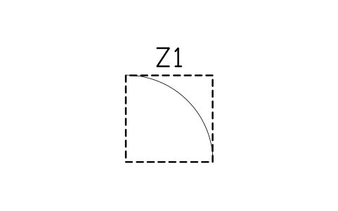 Preview of the Door swing zone, 1200 symbol, block GHS_ZONE_DOOR_SWING