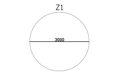 Preview of the Trolley turning circle, 3000 symbol, block GHS_ZONE_TURN_3000