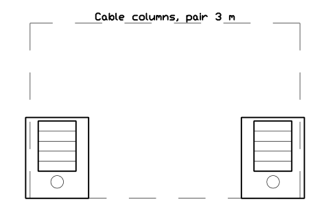 Preview of the Cable columns, pair 3 m symbol, block GYM_CB_COLUMN_DUAL