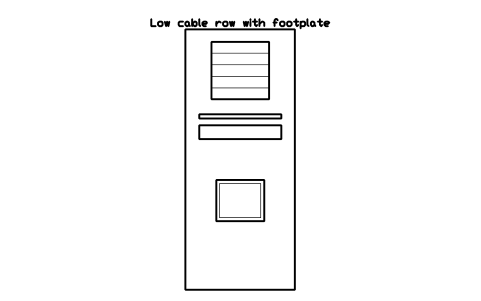 Preview of the Low cable row with footplate symbol, block GYM_CB_LOW_ROW