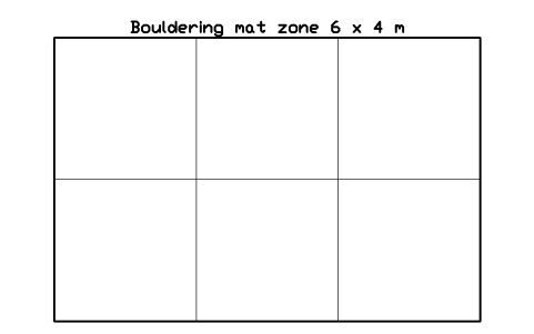 Preview of the Bouldering mat zone 6 x 4 m symbol, block GYM_CL_MAT_ZONE
