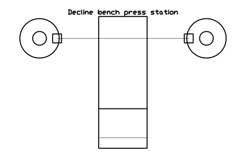 Preview of the Decline bench press station symbol, block GYM_FW_STATION_DECLINE