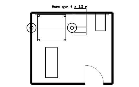 Preview of the Home gym 4 x 3.5 m symbol, block GYM_LY_HOME_4X35